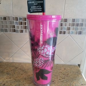 Starbucks Holiday 2021 Pink Color Change Tumbler Cup 24oz